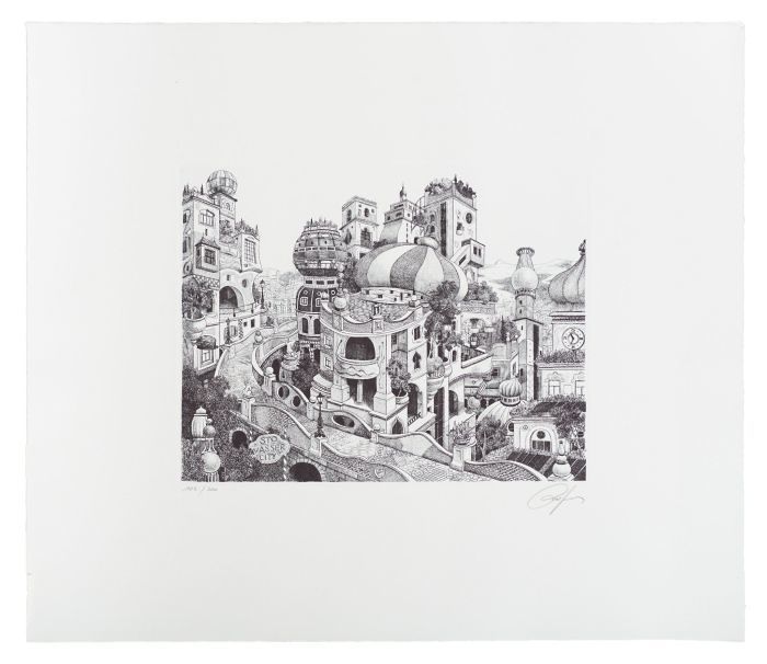 Stowasser City

Radierung, 19 x 24,5 cm (Blattgröße 37,5 x 44 cm), gerahmt
102/300, signiert und nummeriert, aus Privatsammlung

Ausrufpreis: 120,-